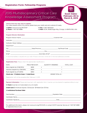 Fellowship Program Registration Form