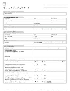 Slovenian Credit Card Accident Claim Form