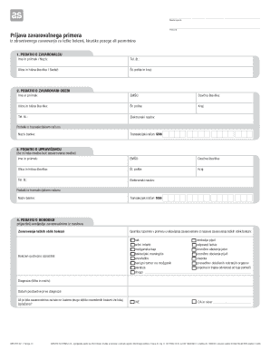 Slovenian Health Insurance Claim Form