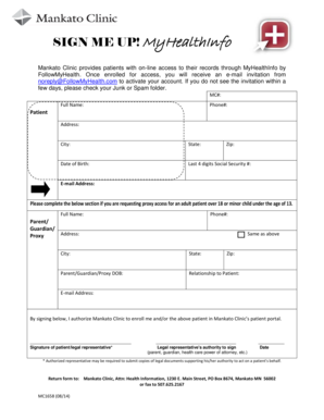 MyHealthInfo Patient Portal Enrollment Form