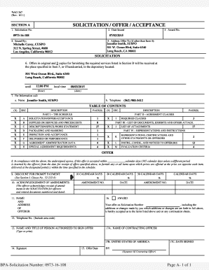 US Federal Blanket Purchase Agreement for Treatment Services