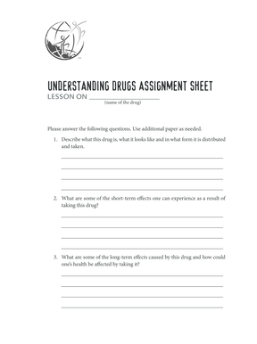 understanding drugs assignment sheet answers