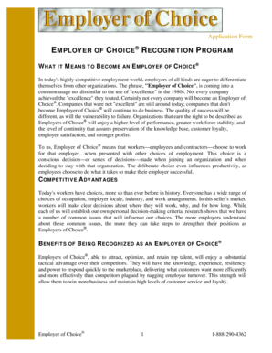 Employer of Choice Application Form