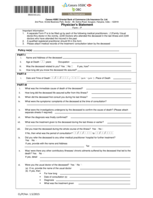 Physician's Statement Form P