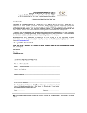 E-Communication Registration Form