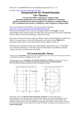 Beispielaufrufe fr MatlabSimulink-Dateien im Or