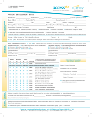 Patient Enrollment Form for ILUVIEN AccessPlus Program