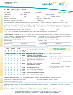 Patient Enrollment Form for ILUVIEN AccessPlus Program