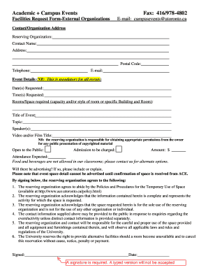 Facilities Request Form