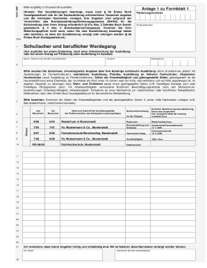 Anlage 1 zu Formblatt 1