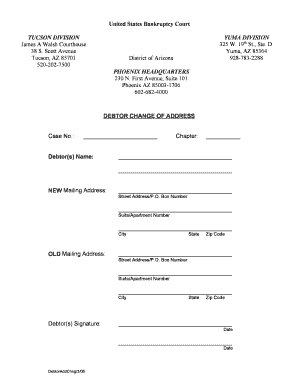 Debtor Change of Address Form