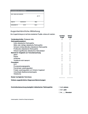 Augenfachärztliche Mitteilung