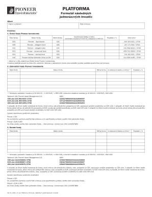 Czech Investment Fund Application Form