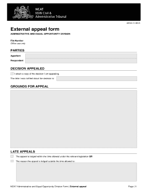 NSW External Appeal Form
