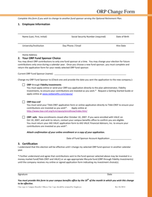 ORP Change Form