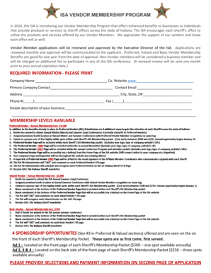 Vending machine agreement template - Vendor Application - Indiana Sheriffs Association - indianasheriffs