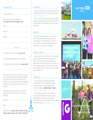 Isle of Wight NHS Trust Donation Form