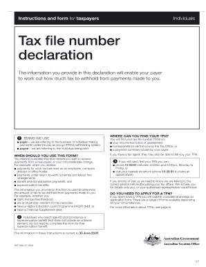 Tax File Number Declaration Form