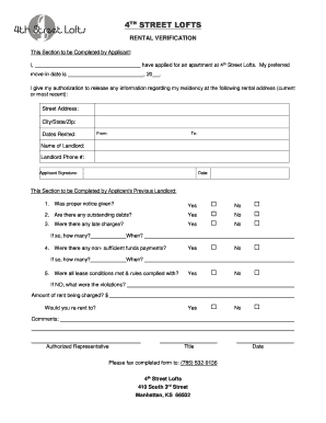 Rental Verification Form