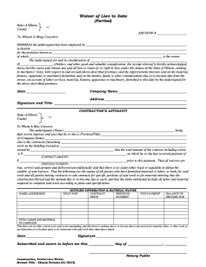 Illinois Partial Lien Waiver