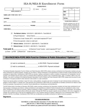 IEA-R/NEA-R Enrollment Form