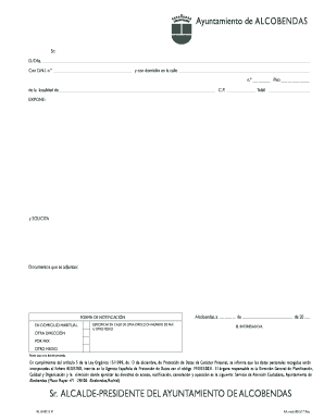 Solicitud al Alcalde de Alcobendas
