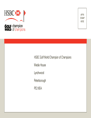 HSBC Golf Champions Application Form