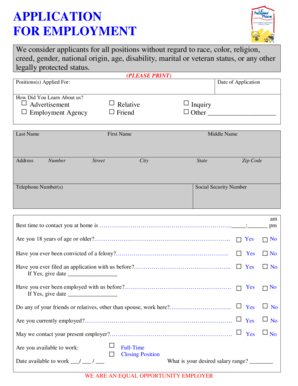 Employment Application Form