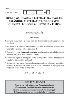 Formulário de Prova Padrão Brasileira