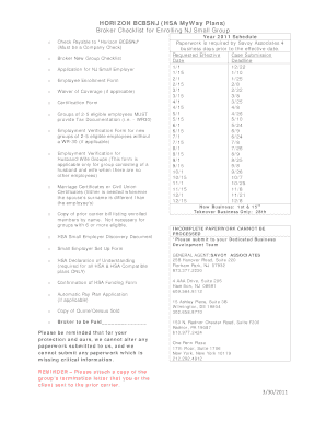 Broker Checklist for Enrolling NJ Small Group