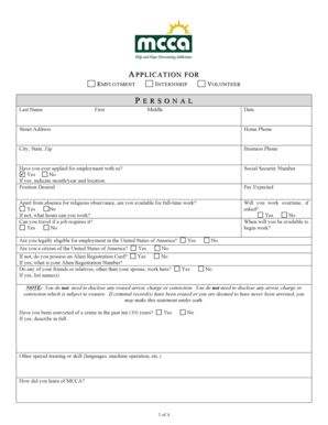 Employment Application Form