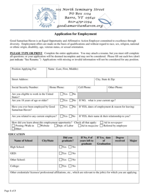 Employment Application Form