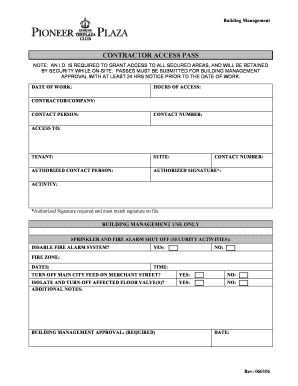 Contractor Access Pass