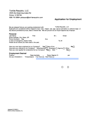 Employment Application Form