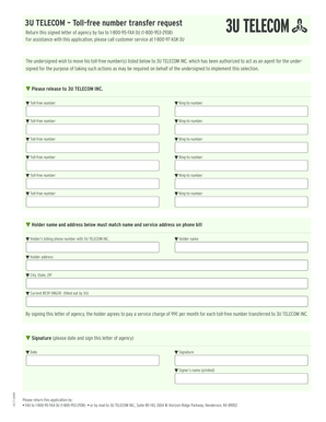 Toll-Free Number Transfer Request