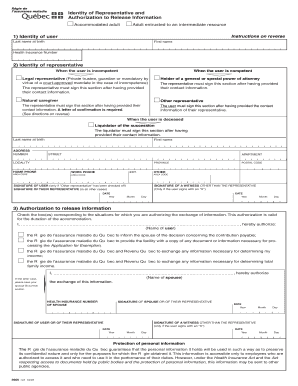 Quebec Health Insurance Authorization Form