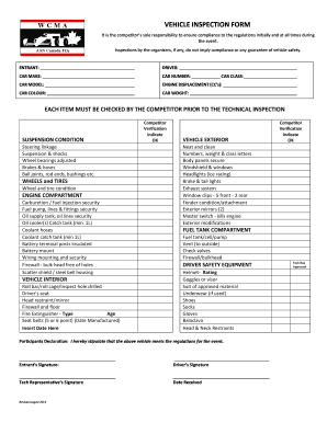 Vehicle Inspection Form