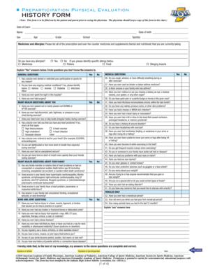 Indiana Preparticipation Physical Evaluation Form