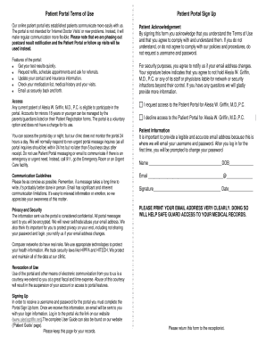 Patient Portal Terms of Use Agreement