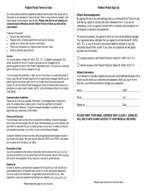 Patient Portal Terms of Use Agreement