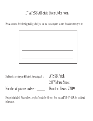 ATSSB All-State Patch Order Form