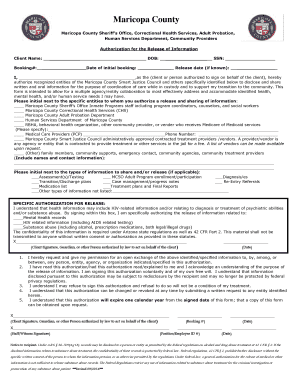 Maricopa County Authorization for Release of Information