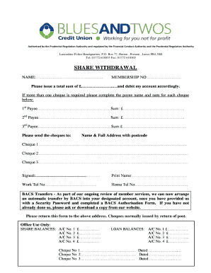 Share Withdrawal Form