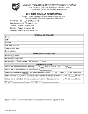 2015 SERS Seminar Registration Form
