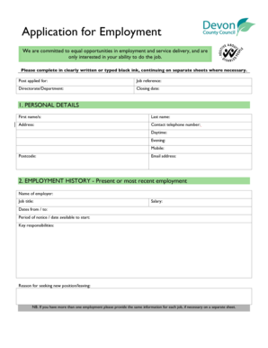 Employment Application Form