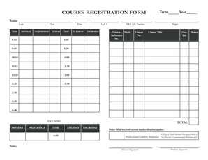 Course Registration Form