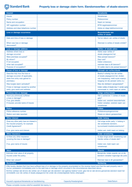 Property Loss or Damage Claim Form