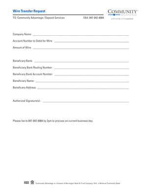 Wire Transfer Request Form