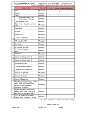 CSC-SPV-Triveni Urban Registration Form