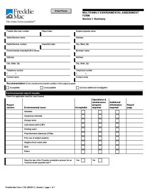 Freddie Mac Multifamily Environmental Assessment Form